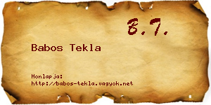 Babos Tekla névjegykártya
